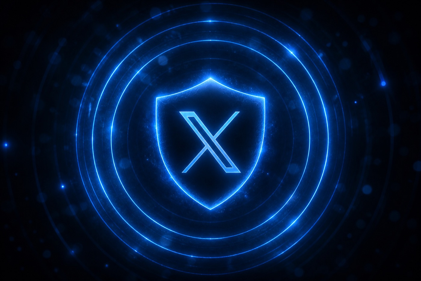 Glowing shield with an X mark, representing on-device privacy